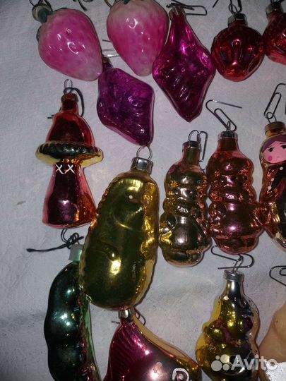 Елочные игрушки СССР стекло