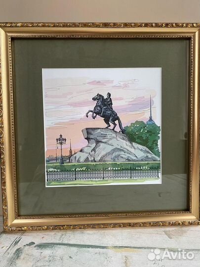 Картины акварелью виды города спб Долгополый А.А