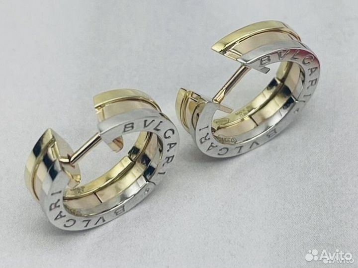 Золотые серьги bvlgari b.zero1