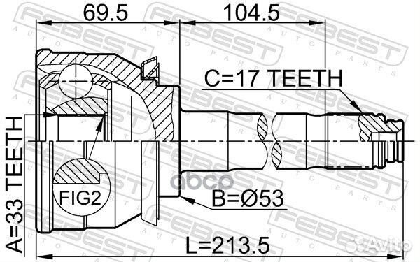 Шрус наружный 33x53x17 isuzu bighorn/trooper UX