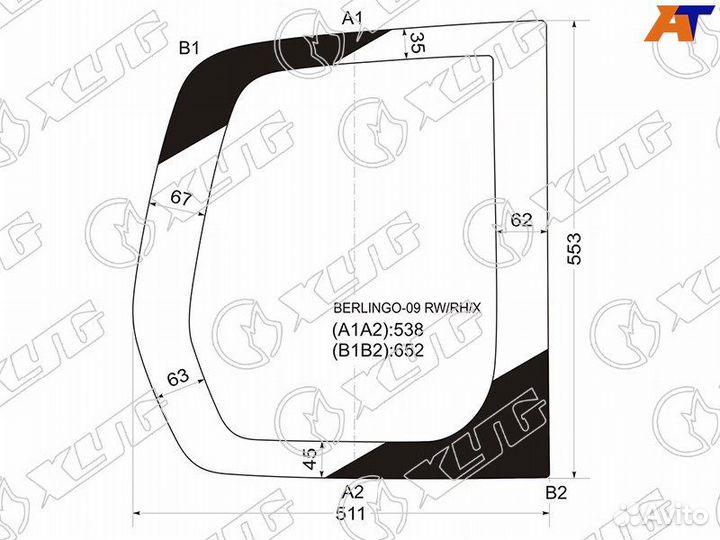 Стекло двери багажника правое Berlingo B9 рест 2
