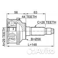 ШРУС наружный 29x56x26 (mazda 323 BJ 1998-2004) fe