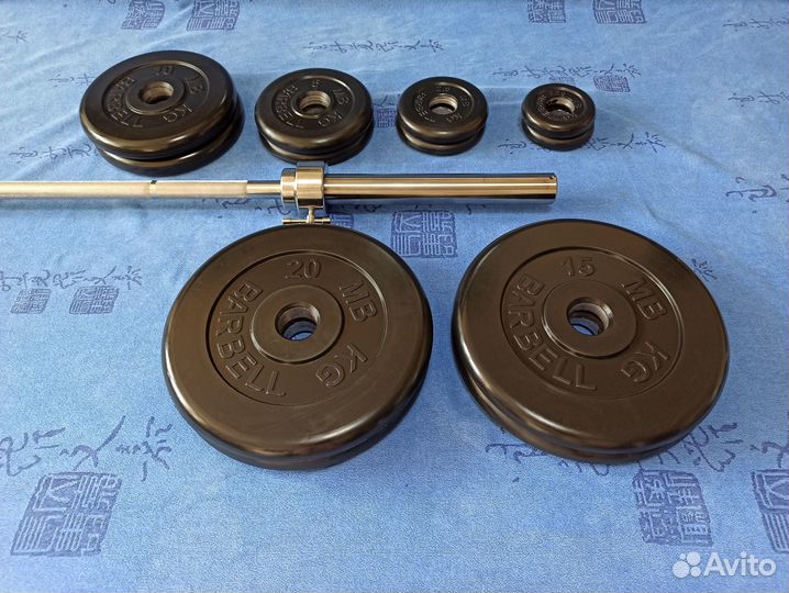 Штанга 130кг MB Barbell Металлическая втулка Новая