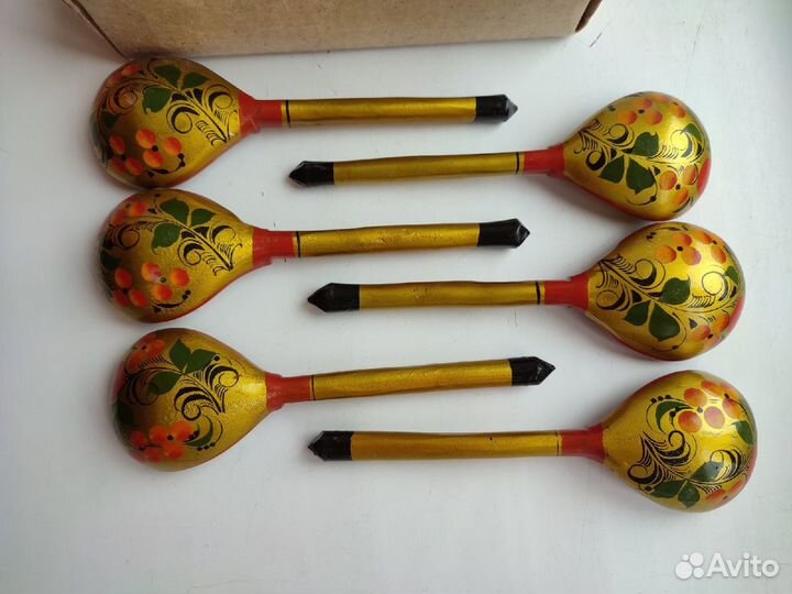 Русский сувенир, Ложки хохломская роспись, СССР