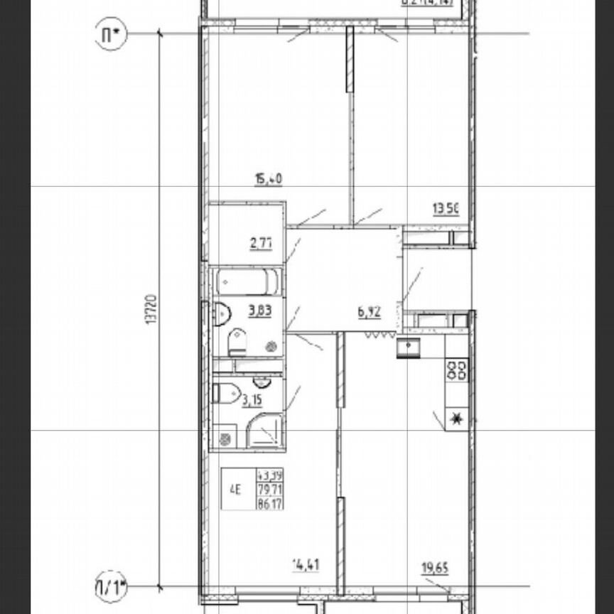 3-к. квартира, 86,2 м², 7/12 эт.