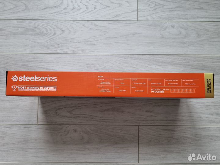 Клавиатура Steelseries Apex 3 RU Black USB новая