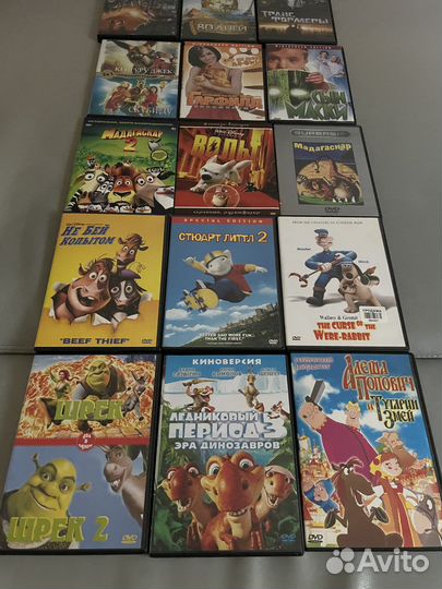 DVD с детскими мультфильмами и фильмами - 15 штук