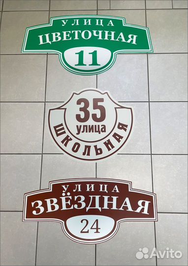 Адресные таблички для домов, дач, коттеджей