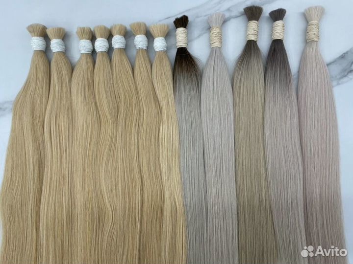 Волосы для наращивания блонд натуральные 50,60,70