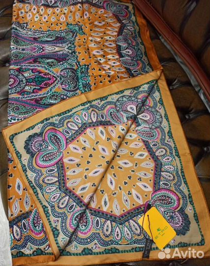 Платок новый 95см шелковый kenzo италия