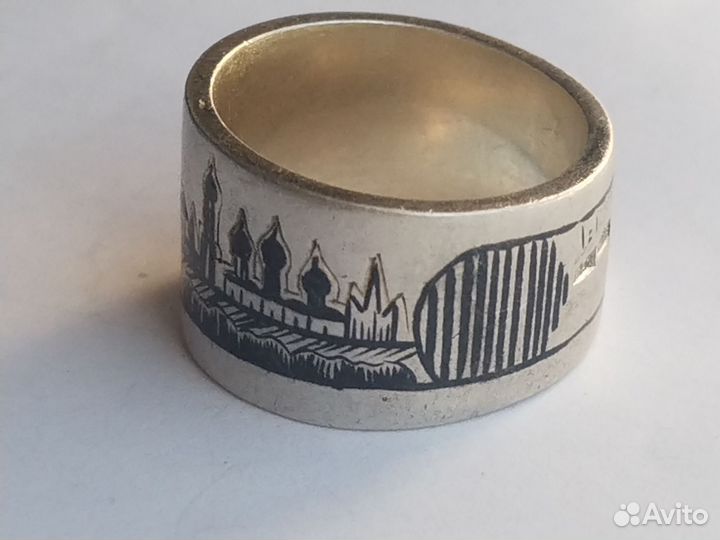 Кольцо СССР серебро 875