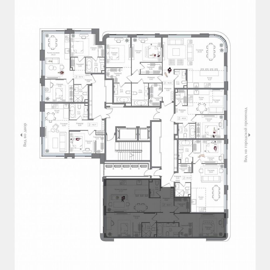 2-к. квартира, 88,1 м², 12/16 эт.
