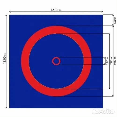 Ковер борцовский 12 на 12м