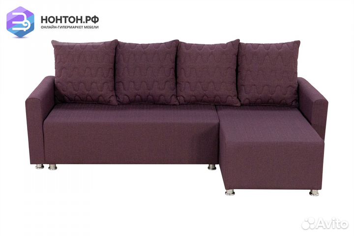 Диван угловой еврокнижка Челси 2 сиреневый