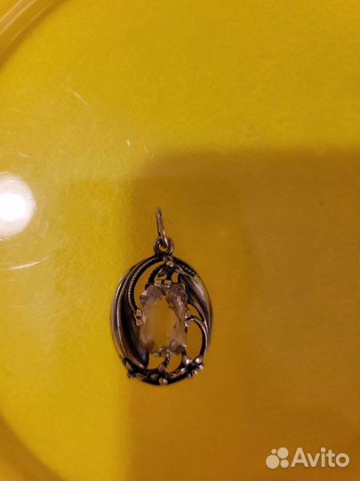 Серебряный Кулон Горный Хрусталь Винтаж