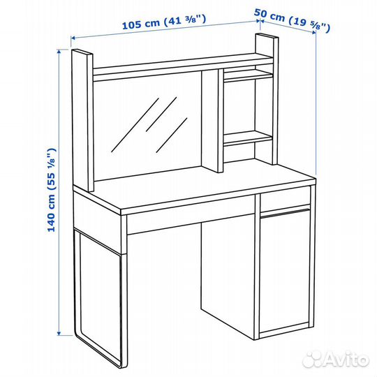 Письменный стол - IKEA micke, белый, микке икеа