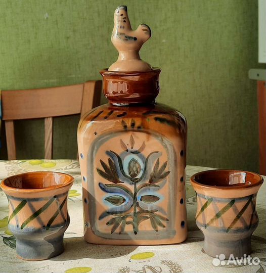 Штоф с рюмками керамика, СССР