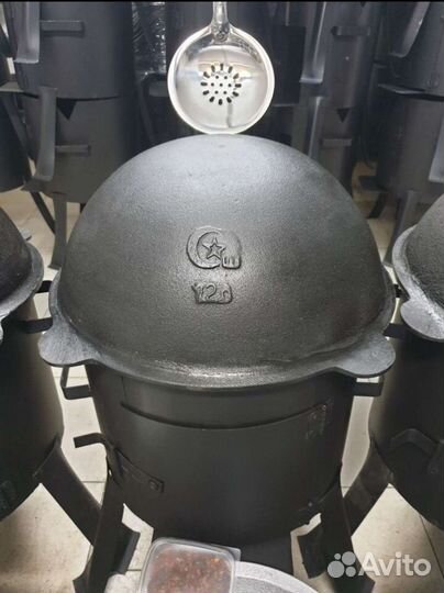 Казан чугунный с печкой