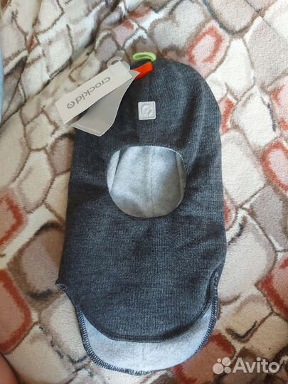 Шапка-шлем новая для мальчика crockid зимняя 46-48