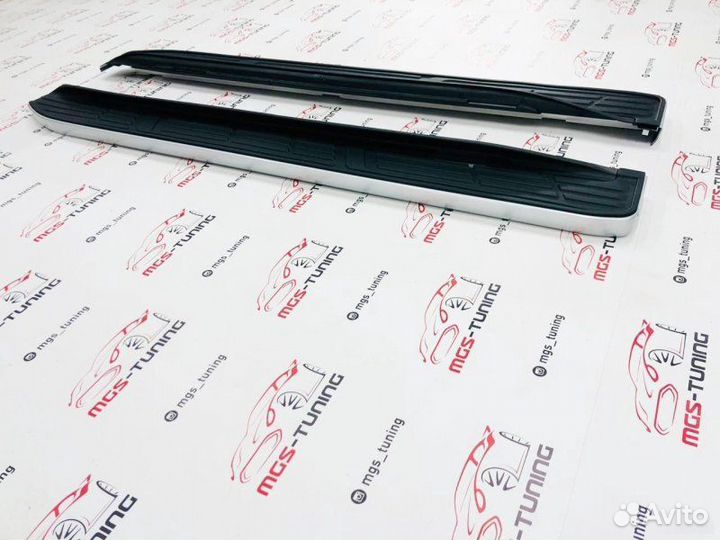 Пороги Toyota Land Cruiser Prado 150 серебро обод