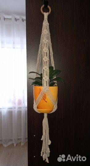 Кашпо для цветов подвесное макраме