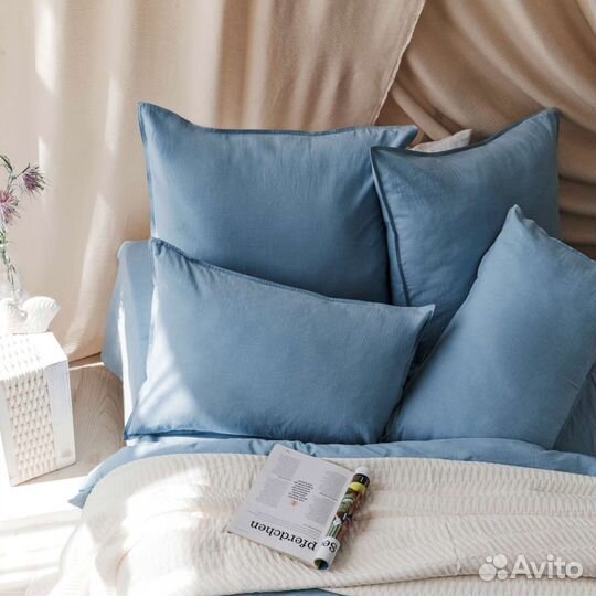 Постельное бельё Перкаль Light Blue-Варёный хлопок