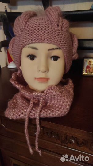 Шапочка -беретка для девочки