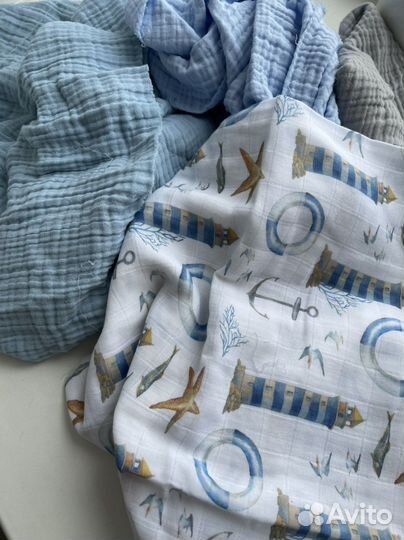 Муслиновый плед 6 ти слойный 90*90 см