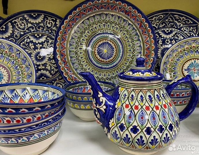 Посуда глина/керамика, ляган, риштан