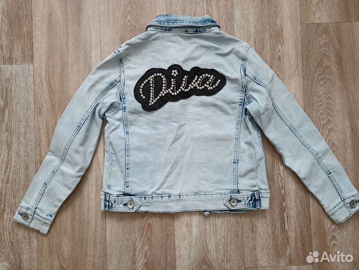 Джинсовая куртка для девочки 128, 122