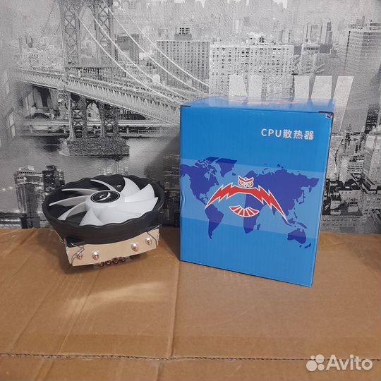Кулер (башня горизонт) для процессора пк 130W RGB