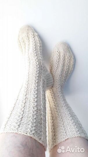 Носки шерстяные ручной вязки