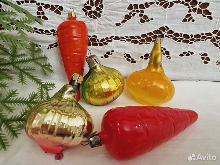 Елочные игрушки ссср.Овощи.Фрукты