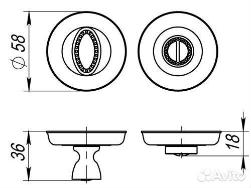 Завертка WC Fuaro BK6.R.SM58 (BK6 SM) RB-10 францу