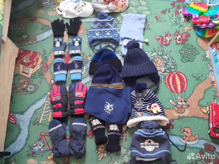 Шапка варежки шарфы кепки 2-5лет