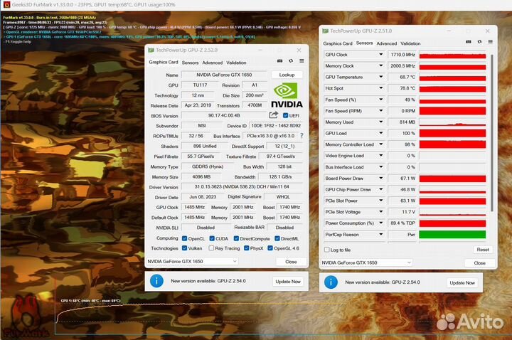 GTX 1650 (Гарантия) MSI Ventus XS OC