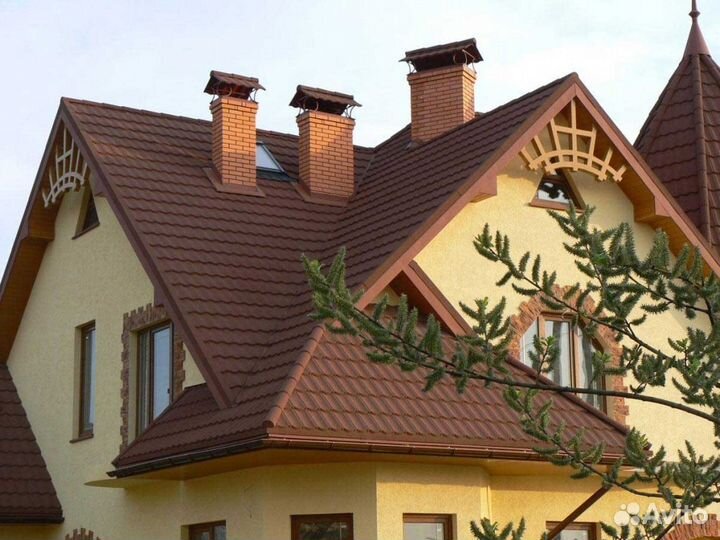 Монтаж кровли (металлочерепица, профнастил и т. д