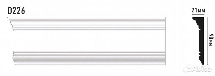 Молдинг гладкий decomaster D226дм (90*20*2000мм)
