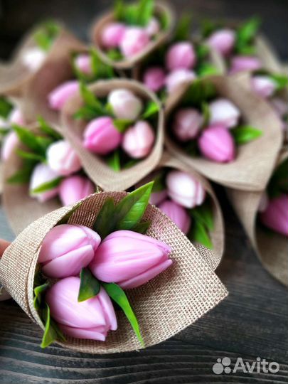 Букет тюльпанов из мыла