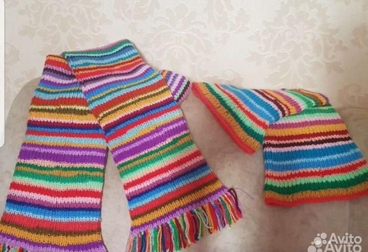 Вязаный шарф ручной работы