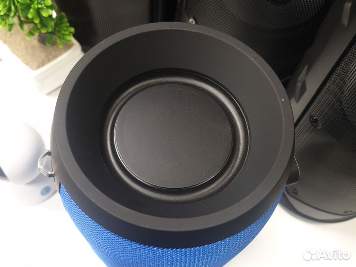 Большая Переносная портативная колонка синяя