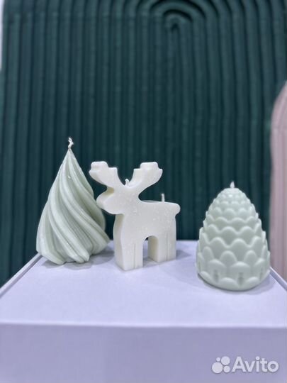 Новогодние свечи ручной работы