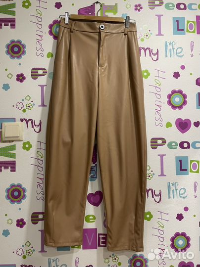 Кожаные брюки женские 44 46