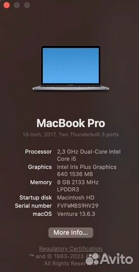 Macbook Pro 13 2017