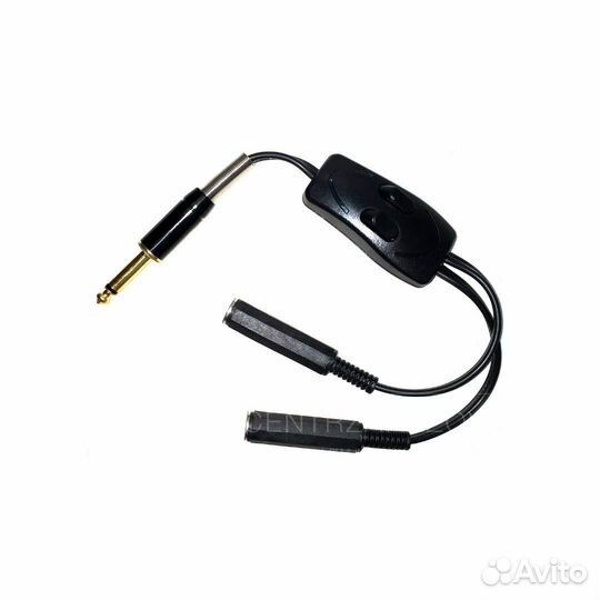 Разветвитель 6,3мм (папа) - 2*6.3мм (мама)