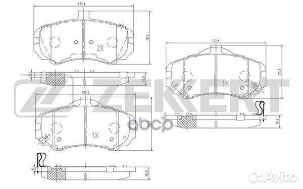Колодки торм. диск. передн. Hyundai Elantra III