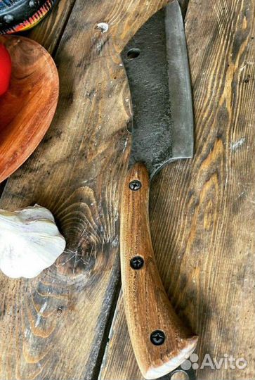 Нож-тяпка для мяса сталь Х45, кованый, ручка ясень