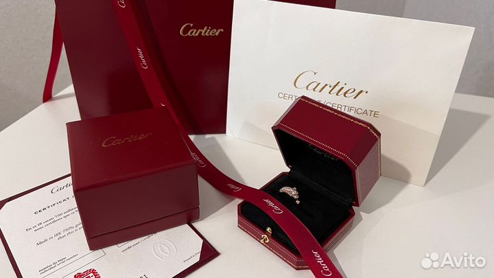 Золотое кольцо cartier panther