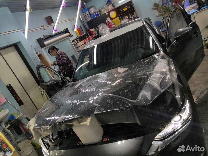 Оклейка антигравийная пленка. Бронь