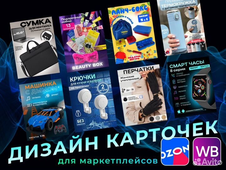 Инфографика для маркетплейсов, дизайн карточки